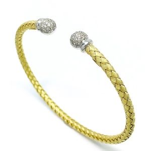 Daniel Waknine 18k Diamond Cuff Braided Bracelet